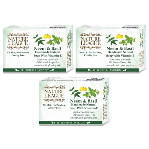 Neem & Basil Natural Skin Nourishing Handmade Soap-300Grams
